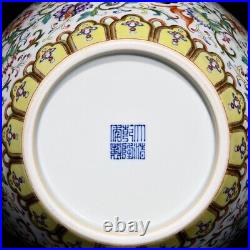 17.3 China Porcelain Qing dynasty qianlong mark famille rose lucidum peony Vase