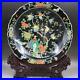 17-China-antique-Porcelain-Qing-qianlong-black-famille-rose-flower-bird-plate-01-kgw