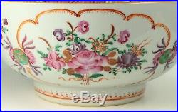 1735-1796 QIANLONG Qing Chinese Fine Porcelain Large Bowl Famille Rose Enameled