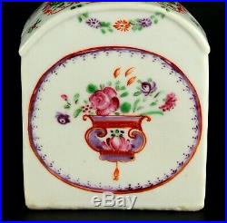 1735-1796 QIANLONG Qing Chinese Fine Porcelain Tea Caddy Famille Rose Mandarin