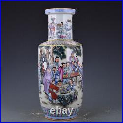 18.1 Old China Porcelain qing dynasty qianlong famille rose elderly cloud Vase