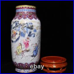 18.9 Antique dynasty Porcelain qianlong mark famille rose Eight Immortals vase