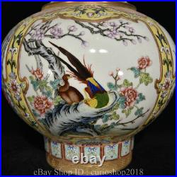 18 Qianlong Marked China Famile Rose Porcelain Dynasty Phoenix Bird Bottle Vase