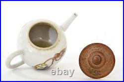 18C Chinese Export Qianlong Famille Rose Porcelain Teapot Bird Dove Bamboo Lid