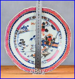 18C Qianlong Chinese Porcelain Plate'Famille Rose' Lobbed No Hairlines