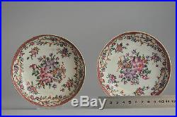 18c Qing Qianlong Pink Famille Rose Porcelain Dish Chinese China Antique Old