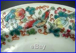 18th Century QIANLONG Chinese Famille Rose Fruits & Butterly Porcelain Plate