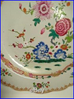 18th century antique Chinese Qing Qianlong Famille rose flower plate