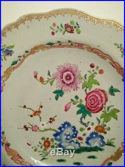 18th century antique Chinese Qing Qianlong Famille rose flower plate
