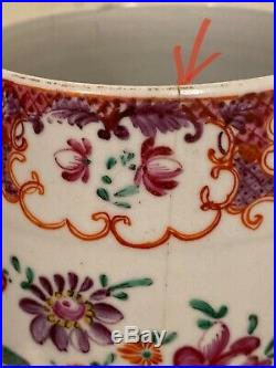18thc Chinese Export Famille Rose Porcelain Barrel Mug Qianlong (without handle)