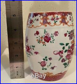 18thc Chinese Export Famille Rose Porcelain Barrel Mug Qianlong (without handle)