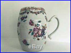 18thc Chinese Export PORCELAIN Famille Rose Porcelain Barrel Mug Qianlong 1790