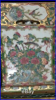 19th Century Qianlong Chinese Famille Rose Medallion Bough Vase / Court Scenes