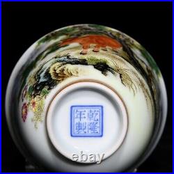 2.7Antique qing dynasty Porcelain qianlong mark 1set famille rose Five cows cup