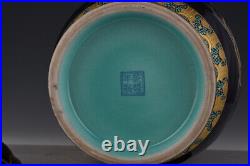 24.8 Old Porcelain Qing dynasty qianlong mark famille rose gilt Pine cloud Vase
