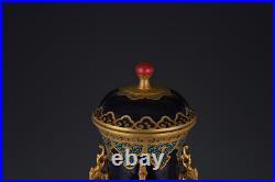 24.8 Old Porcelain Qing dynasty qianlong mark famille rose gilt Pine cloud Vase