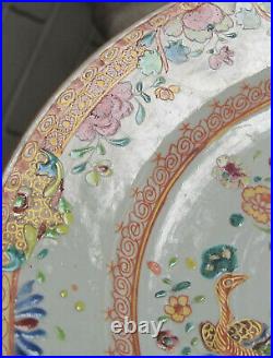 2nd Superb! Qianlong porcelain Famille Rose plate, twin peacocks 1775