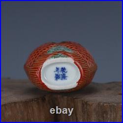 3.1 Old porcelain qing dynasty qianlong mark famille rose fish Snuff Bottle