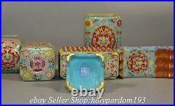 3.6 Qianlong Marked Chinese Famille rose Porcelain Stationery Cup Jar Pot Set