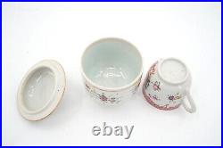 3 PC Chinese Export Famille Rose Covered Jar and Cup Group Qianlong 1760
