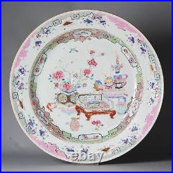 35.7CM Antique Yongzheng/Qianlong Period Chinese Porcelain Famille Rose Dish