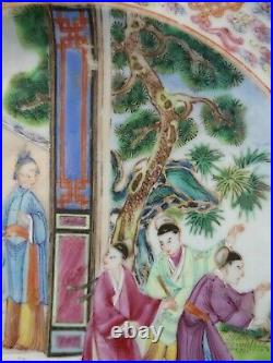 3x Antique Chinese Food Warming Plate Dish Famille Rose 1800 Daoguang Qianlong