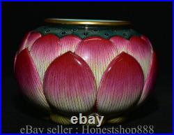 4.4 Qianlong Marked Chinese Famille rose Porcelain Lotus Jar Pot Crock