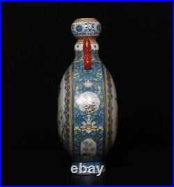 41.5CM Qianlong Signed Old Antique Chinese Famille Rose Vase Withbird