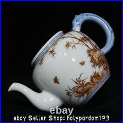 5.2 Qianlong Marked Chinese Famille rose Porcelain Hill Bamboo Teapot Teakettle