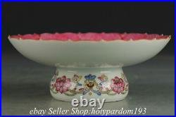 5.2 Qianlong Marked Chinese Famille rose Porcelain Lotus Vessel Tray Plate
