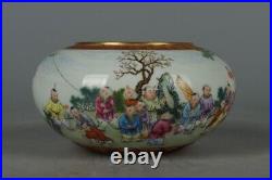5.5 China Old dynasty Porcelain qianlong mark famille rose hundred children pot