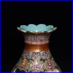 5.5 China Porcelain Qing dynasty qianlong mark famille rose children play Vase