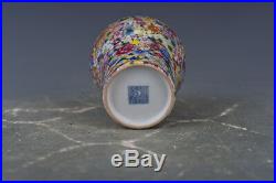 5 China antique Porcelainon qianlong famille rose painting flower plum vase
