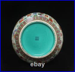53.5CM Qianlong Signed Old Chinese Famille Rose Vase Withpumpkin