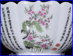 6.2 Qianlong Marked Chinese Famille rose Porcelain Flower Words Round Bowl Pair