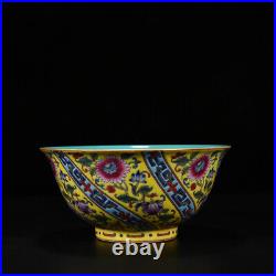 6.3 Chinese Old Porcelain qing dynasty qianlong mark famille rose flower Bowl