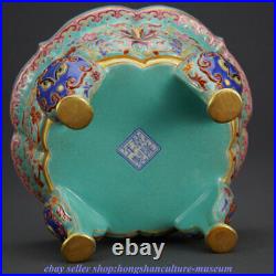 6.4 Qianlong Marked China Famille Rose Porcelain Gilt Dynasty Flower Censer