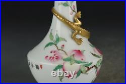 6.7 Old dynasty Porcelain qianlong mark famille rose Branch flower Fruits vase