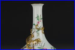 6.7 Old dynasty Porcelain qianlong mark famille rose Branch flower Fruits vase