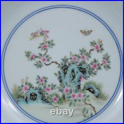 6.8 old China porcelain qing dynasty qianlong mark famille rose flower plate