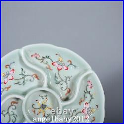 6.9 Chinese Old Porcelain qing dynasty qianlong mark famille rose flower Plate