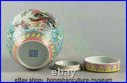 6 Qianlong Marked China Famile Rose Porcelain Dynasty Flower Bird Crock Pot Jar