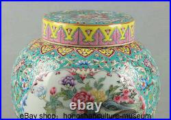 6 Qianlong Marked China Famile Rose Porcelain Dynasty Flower Bird Crock Pot Jar