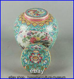 6 Qianlong Marked China Famile Rose Porcelain Dynasty Flower Bird Crock Pot Jar