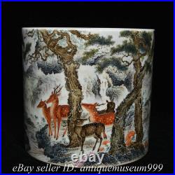 7.2 Qianlong Marked Chinese Famille rose Porcelain Deer Pen container