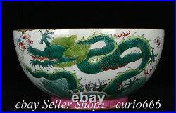 7.2'' Qing Qianlong Famille Rose Porcelain Dragon Loong Play beads Bowl Bowls