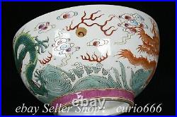 7.2'' Qing Qianlong Famille Rose Porcelain Dragon Loong Play beads Bowl Bowls