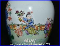 7.4 Qianlong Marked Chinese Famille rose Porcelain Tongzi Jar Pot Crock