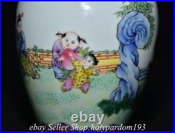 7.4 Qianlong Marked Chinese Famille rose Porcelain Tongzi Jar Pot Crock