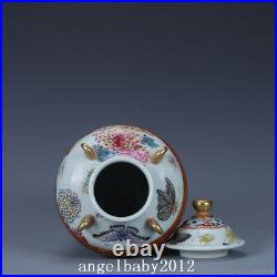 7.5 China Porcelain qing dynasty qianlong mark famille rose Chrysanthemum Vase